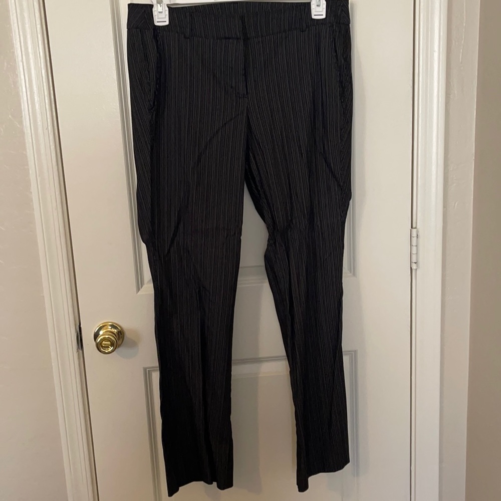 Pinstripe black work pants